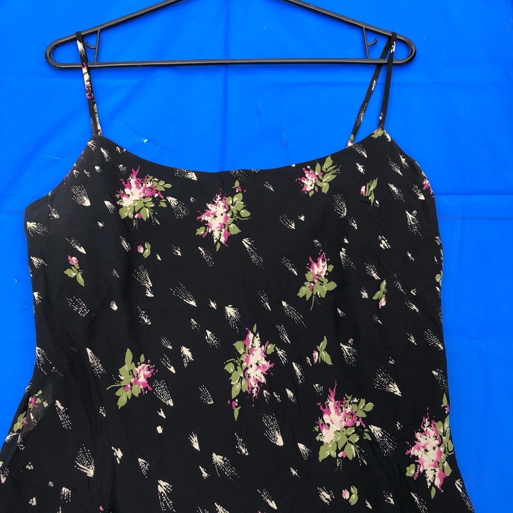 Banana Republic Black Dress w/Floral Design Size14